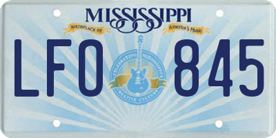 MS license plate LFO845