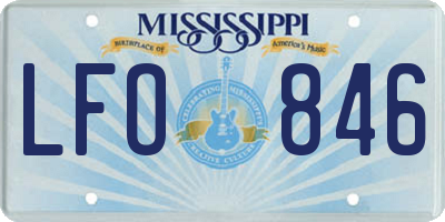 MS license plate LFO846