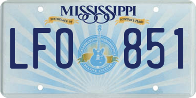 MS license plate LFO851