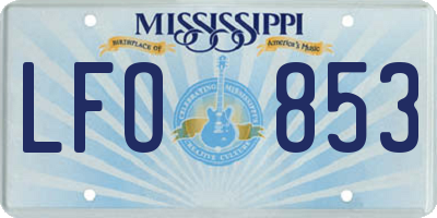 MS license plate LFO853