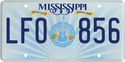 MS license plate LFO856