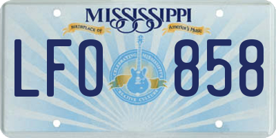 MS license plate LFO858