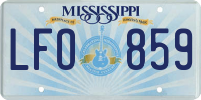 MS license plate LFO859
