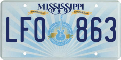 MS license plate LFO863