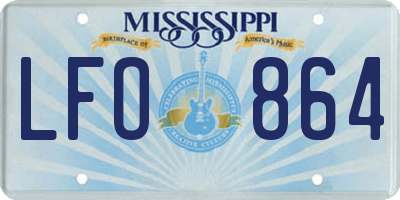MS license plate LFO864