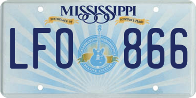 MS license plate LFO866