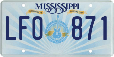 MS license plate LFO871