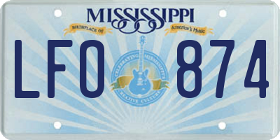 MS license plate LFO874