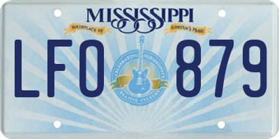 MS license plate LFO879