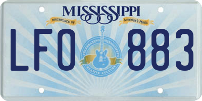MS license plate LFO883