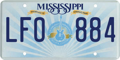 MS license plate LFO884