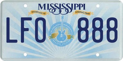 MS license plate LFO888