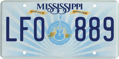 MS license plate LFO889