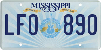MS license plate LFO890