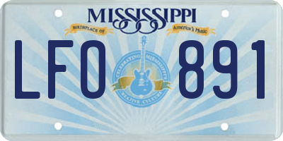 MS license plate LFO891