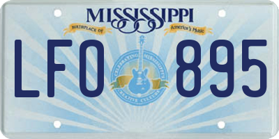 MS license plate LFO895