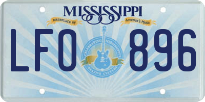 MS license plate LFO896