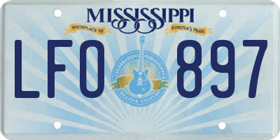 MS license plate LFO897