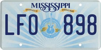 MS license plate LFO898
