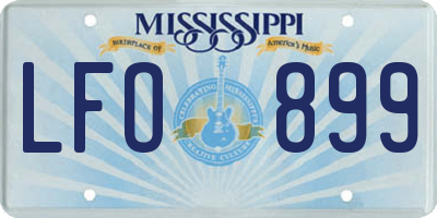 MS license plate LFO899