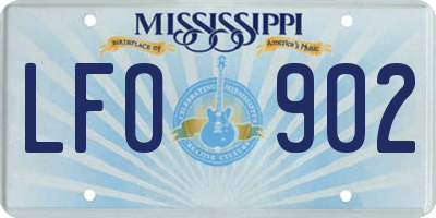 MS license plate LFO902