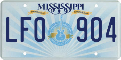 MS license plate LFO904