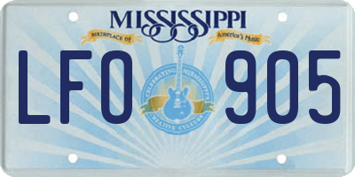MS license plate LFO905