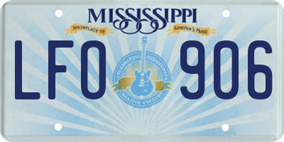 MS license plate LFO906
