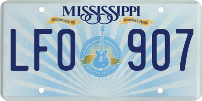 MS license plate LFO907
