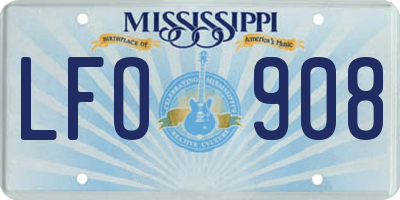 MS license plate LFO908