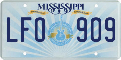 MS license plate LFO909