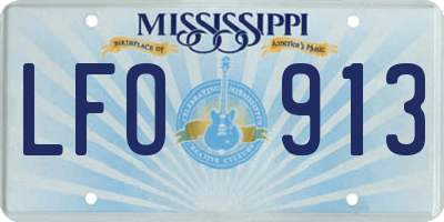 MS license plate LFO913