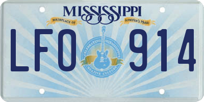 MS license plate LFO914