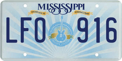MS license plate LFO916
