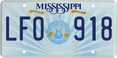 MS license plate LFO918