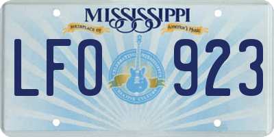 MS license plate LFO923