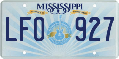 MS license plate LFO927