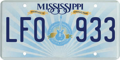 MS license plate LFO933