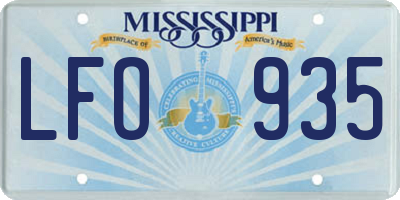 MS license plate LFO935