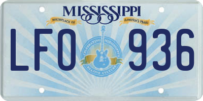 MS license plate LFO936