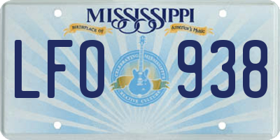 MS license plate LFO938