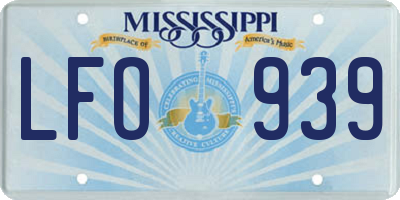 MS license plate LFO939