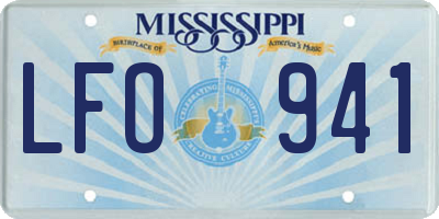 MS license plate LFO941