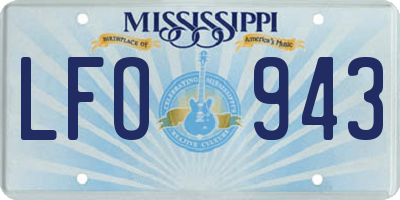 MS license plate LFO943