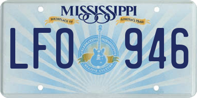 MS license plate LFO946