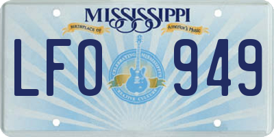 MS license plate LFO949