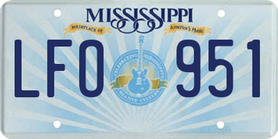 MS license plate LFO951
