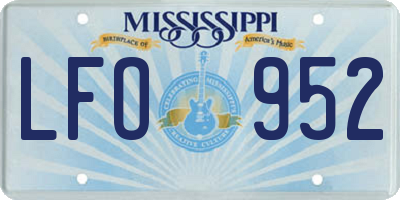 MS license plate LFO952