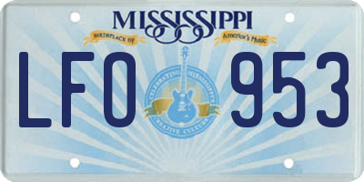 MS license plate LFO953