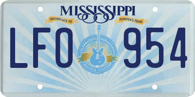 MS license plate LFO954